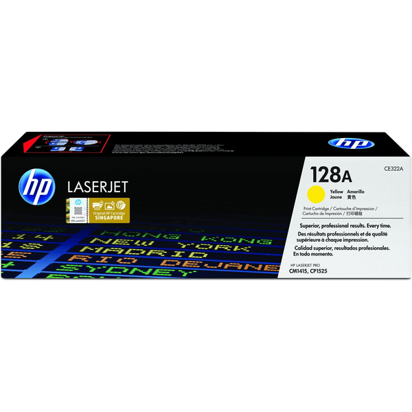 HP 128A Yellow Toner Cartridge 1,300 Pages Original (CE322A) Single-pack