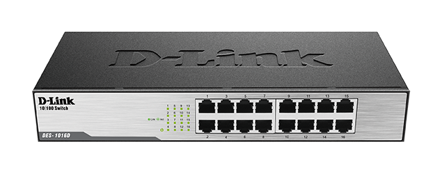 D-Link 16 Port Fast Ethernet Unmanaged Desktop Switch (DES-1016D)