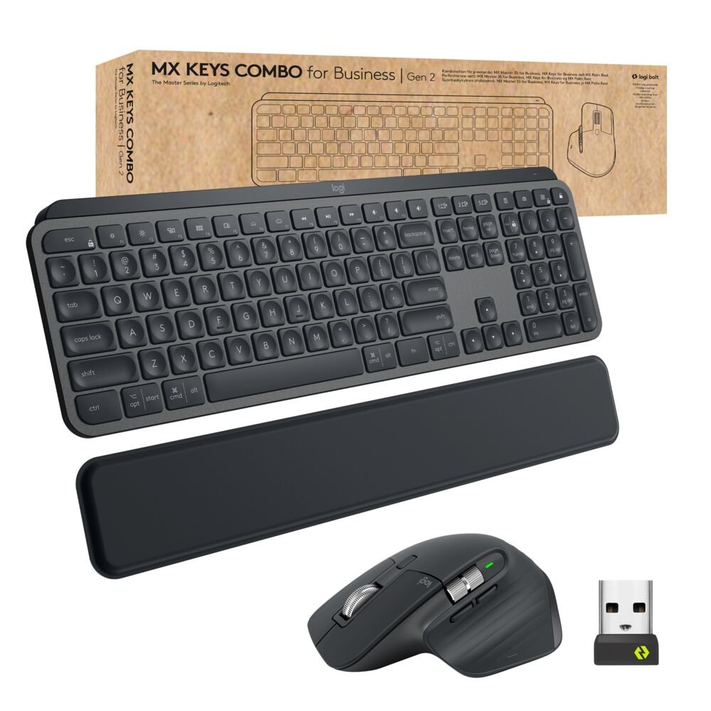 Logitech MX Keys Wireless Keyboard and Mouse Combo - Graphite (920-010933)