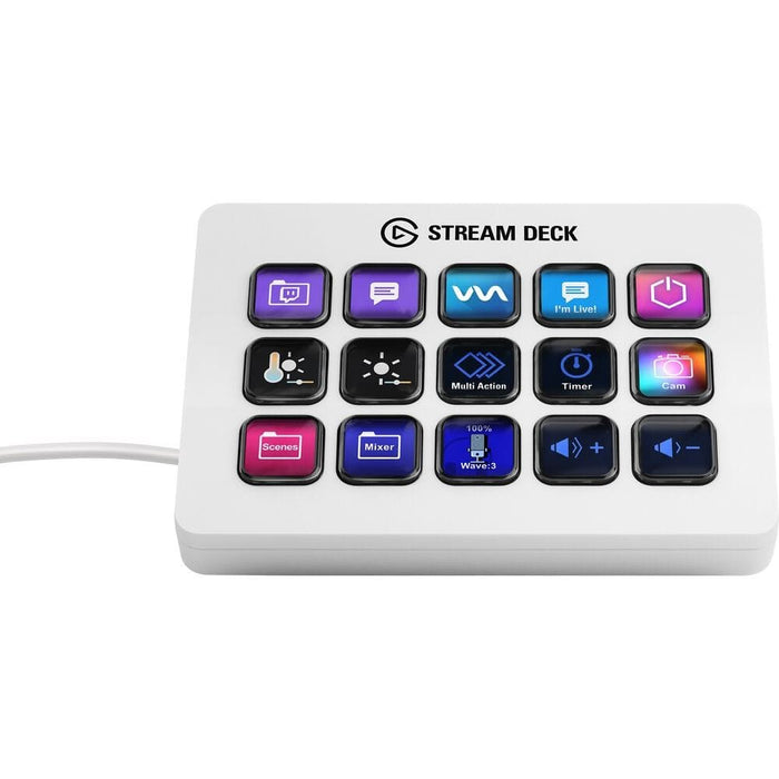 Elgato Stream Deck MK2 White 15-Key LCD USB Stream Controller Keyboard (10GBA9911)