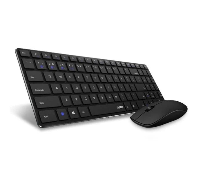 Rapoo 9300M Multimode Wireless Ultra Slim Keyboard and Mouse Combo - Black