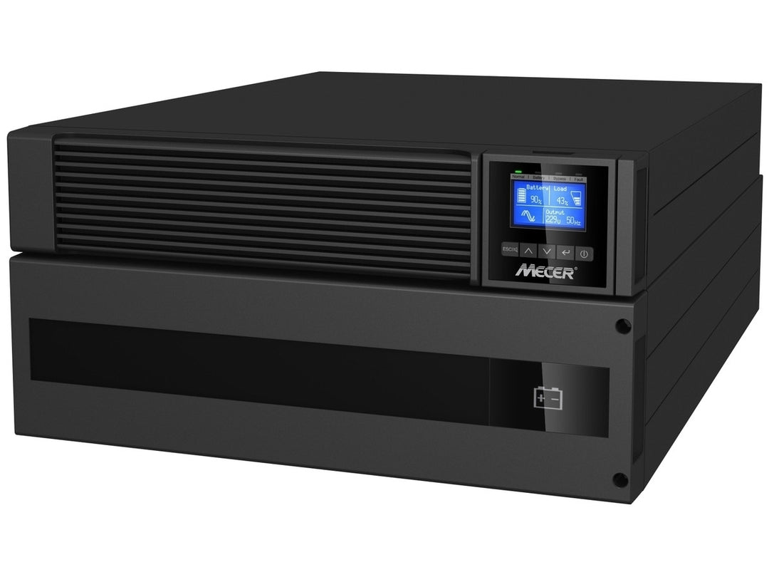 Mecer RT 10kVA Single Phase Online 2U Rackmount UPS - Excludes Battery Bank (ME-10000-WPRV)