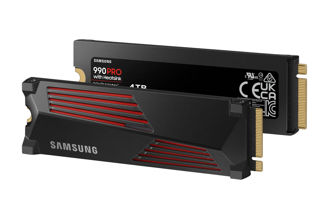 Samsung 990 PRO 4TB M.2 2280 PCIe 4.0 NVMe Solid State Drive - With Heatsink (MZ-V9P4T0CW)