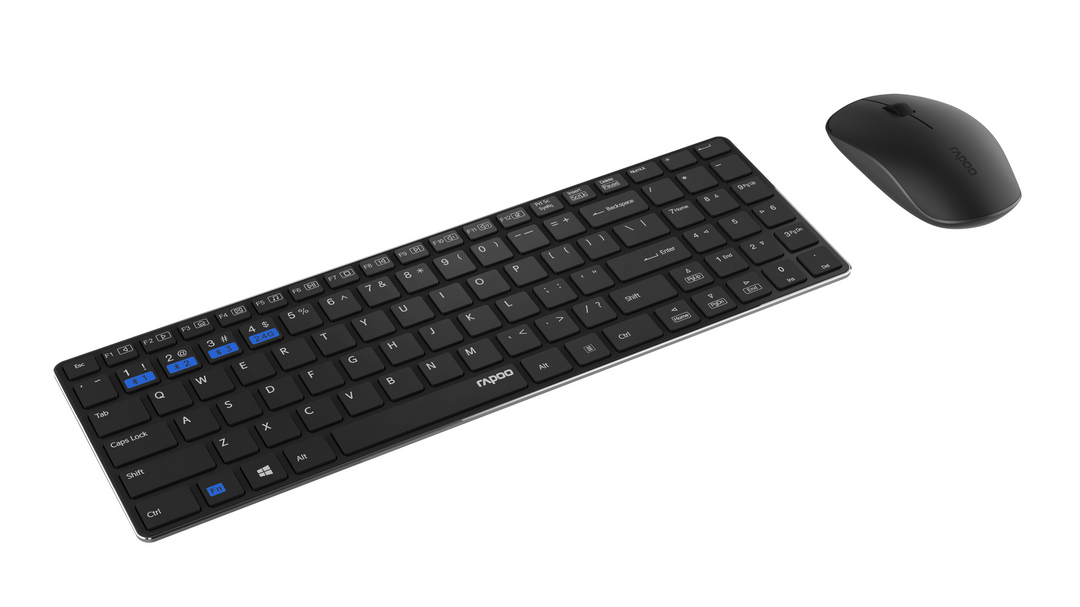 Rapoo 9300M Multimode Wireless Ultra Slim Keyboard and Mouse Combo - Black