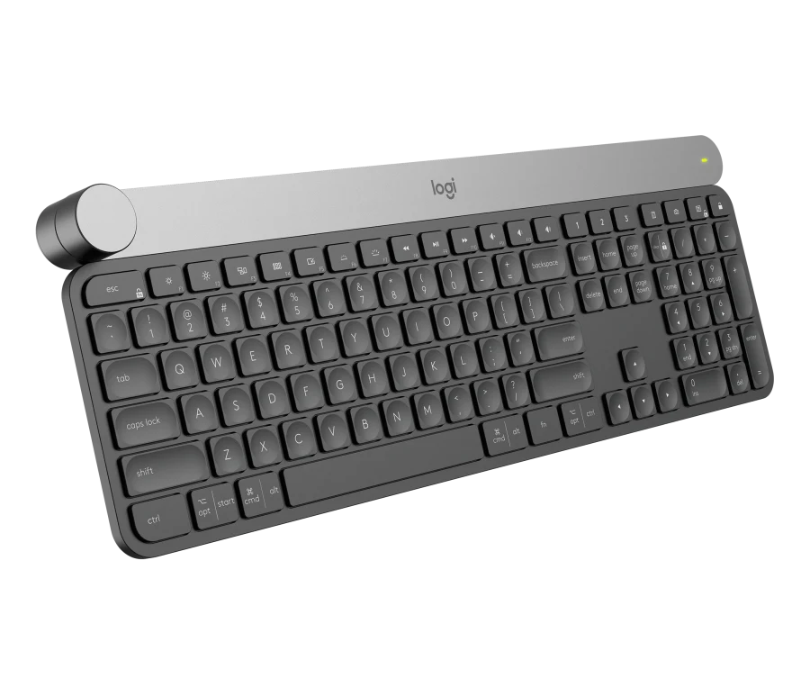 Logitech Craft White LED Backlit Wireless Keyboard with Creative Input Dial (920-008504)