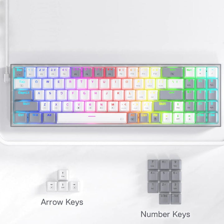 Redragon K628 POLLUX Wired Mechanical RGB Gaming Keyboard - White