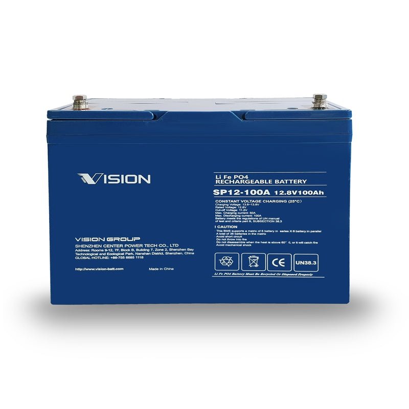 Vision Senry 1.2kWh/100Ah 12V Lithium LiFePO Deep Cycle Battery (LFP12-100A)