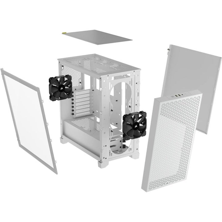 Corsair 3000D AIRFLOW Clear Tempered Glass White Steel ATX Mid Tower Desktop Chassis (CC-9011252-WW)
