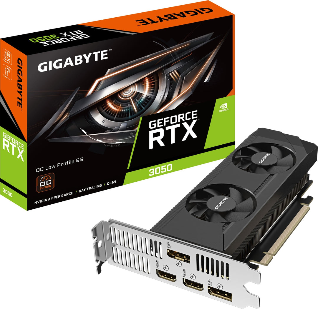 Gigabyte GeForce RTX 3050 Low Profile 6G 6GB GDDR6 96-bit PCIe 4.0 Desktop Graphics Card (GV-N3050OC-6GL)