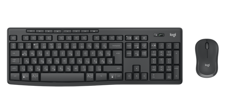 Logitech MK370 Wireless Keyboard and Mouse Combo for Business - Graphite (920-012077)