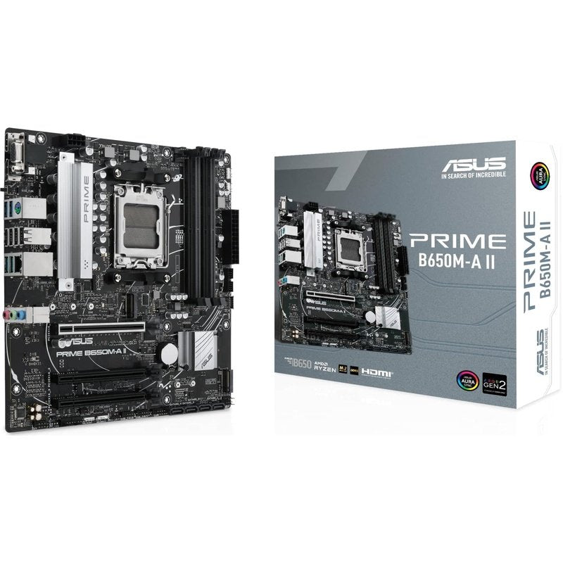 ASUS PRIME B650M-A II AMD B650 Ryzen Socket AM5 Micro-ATX Desktop Motherboard