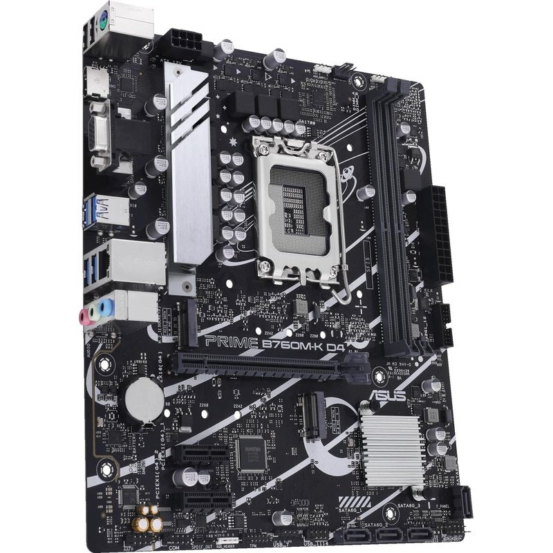 ASUS PRIME B760M-K D4 Intel B760 Raptor Lake Socket LGA 1700 Micro-ATX Desktop Motherboard (90MB1DS0-M0EAY0)