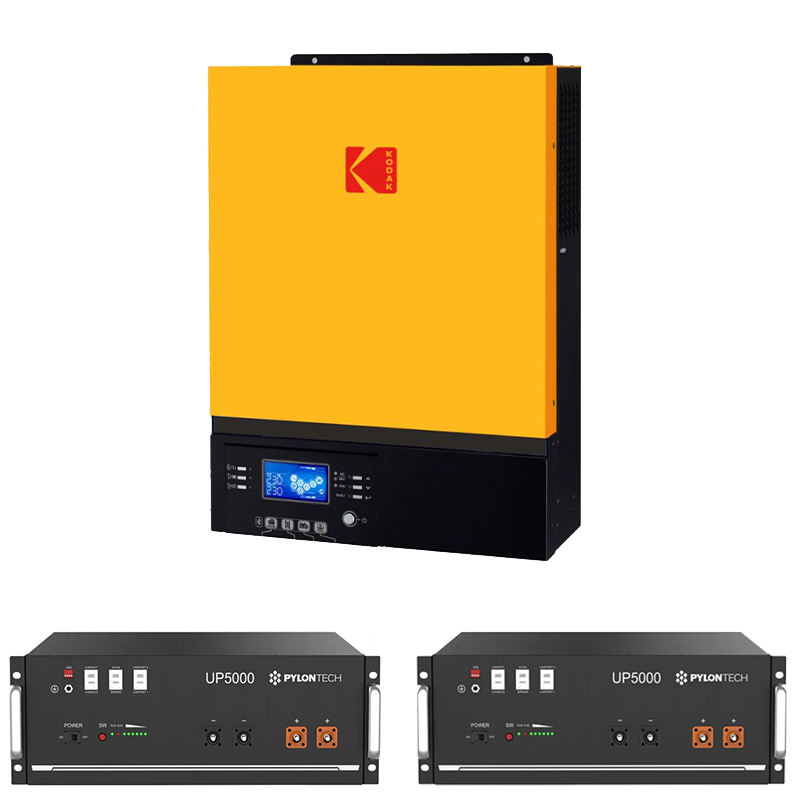 Kodak Solar MAX 7.2kW Inverter with 2x Pylon UP5000 4.8kWh Batteries Off-Grid System