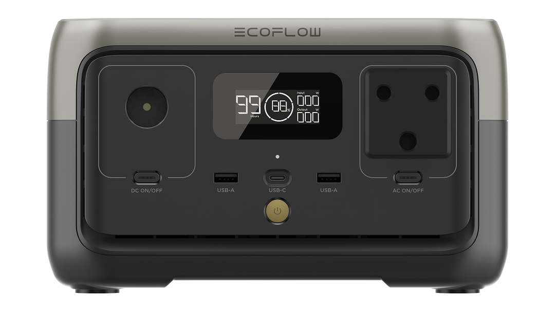 EcoFlow RIVER 2 Portable Power Station - 256Wh LFP Battery / 300W Output / 110W Solar input - SA Socket