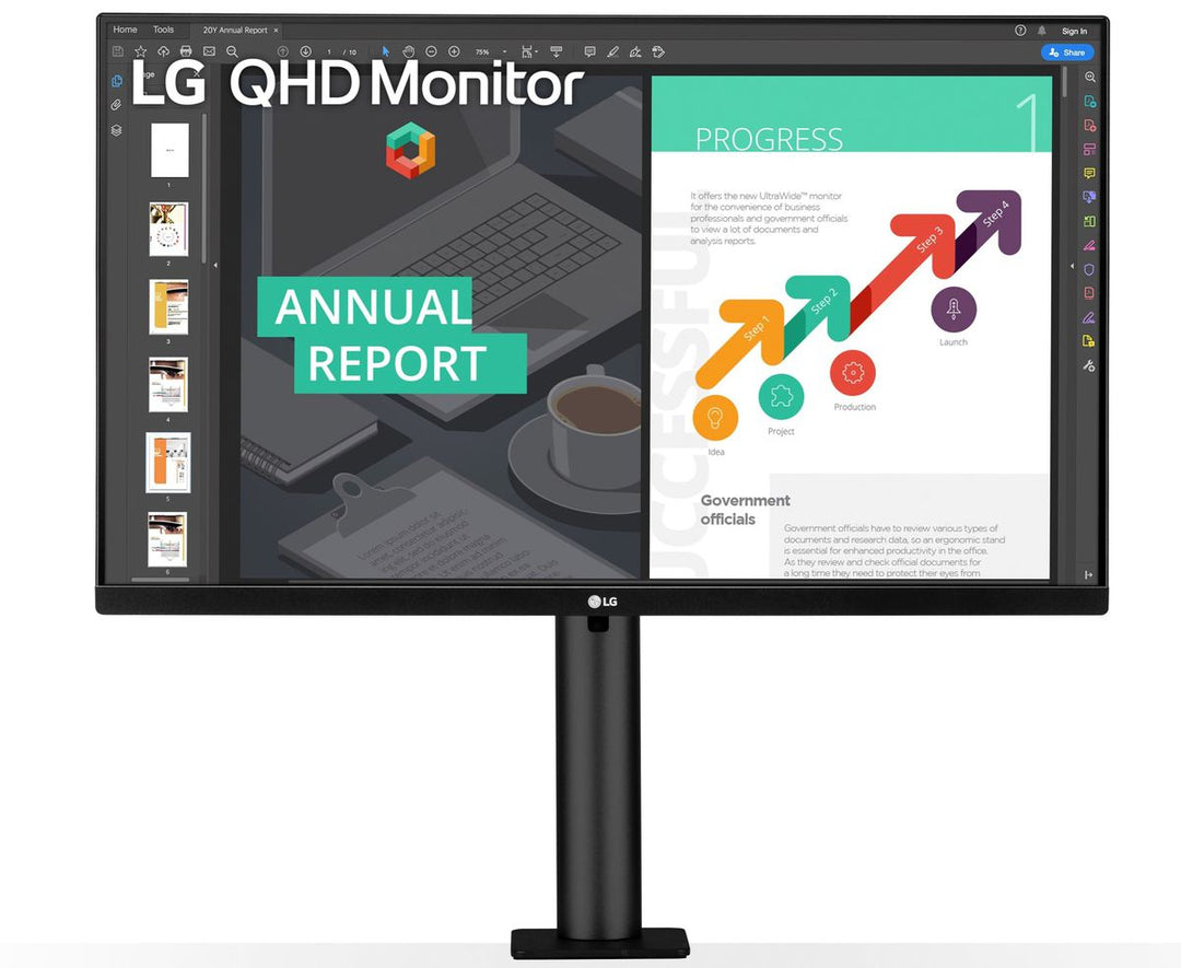 LG 27" Ergo QHD Desktop Monitor - 75Hz 5ms / IPS Bortderless (LGE27QN880)