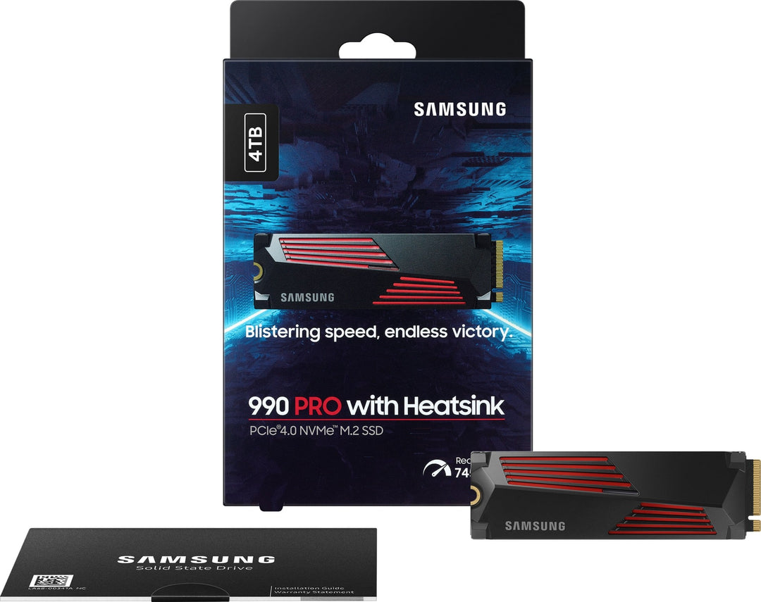 Samsung 990 PRO 4TB M.2 2280 PCIe 4.0 NVMe Solid State Drive - With Heatsink (MZ-V9P4T0CW)