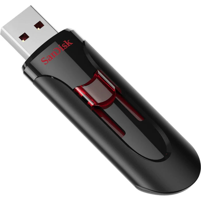 SanDisk UFM 32GB USB CRUZER GLIDE 3.0 Type-A 3.2 Gen 1 USB Flash Drive - Black/Red (SDCZ600-032G-G35)