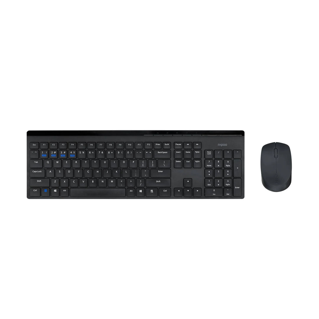 RAPOO 8110M Multimode Wireless Keyboard and Mouse Combo - Black
