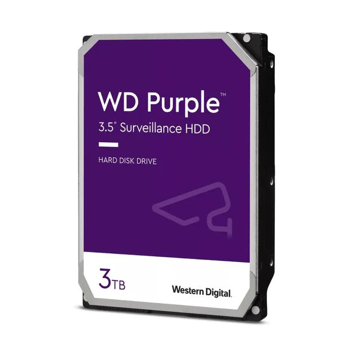 Western Digital WD Purple Surveillance 3.5" 3TB 5400RPM SATA CMR 256MB Cache NVR Internal Hard Drive 9WD33PURZ)