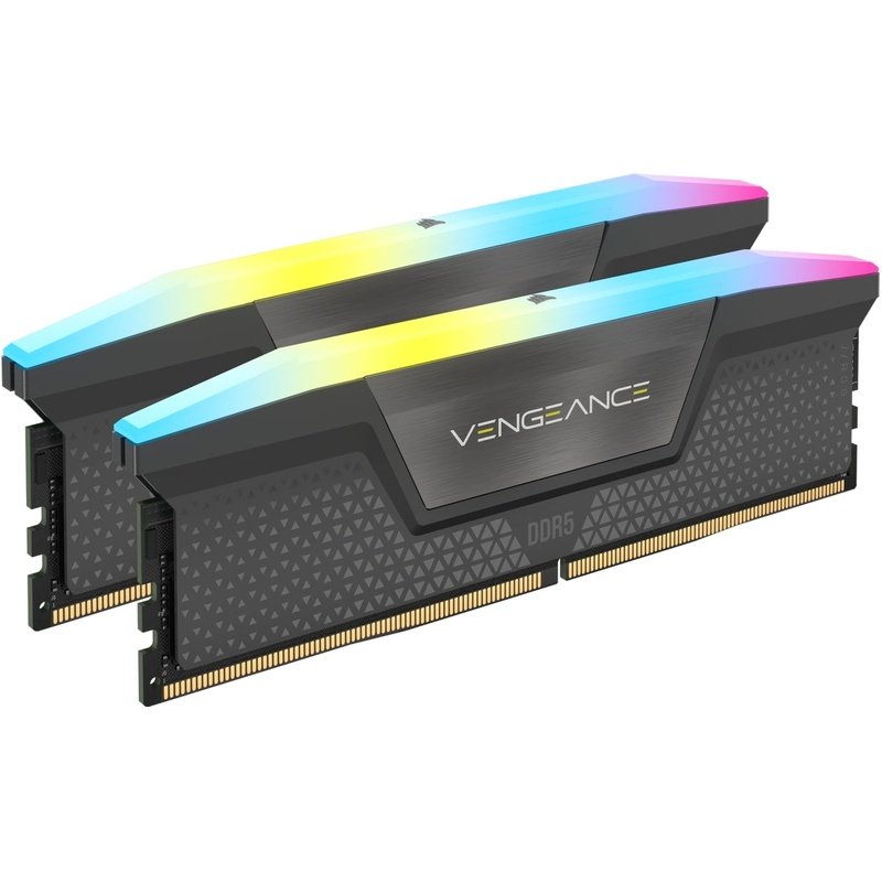 Corsair Vengeance RGB 32GB (2x16GB) DDR5-5200MT/s CL40 1.25V AMD EXPO Grey Desktop Memory (CMH32GX5M2B5200Z40K)