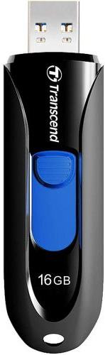 TRANSCEND 16GB JF790 USB3.1 GEN 1 CAPLESS FLASH DRIVE - BLACK AND BLUE