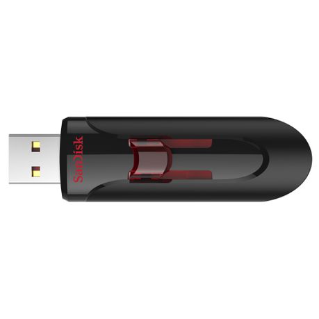 SanDisk UFM 64GB USB Cruzer Glide 3.0 Type-A 3.2 Gen 1 USB Flash Drive - Black/Red (SDCZ600-064G-G35)