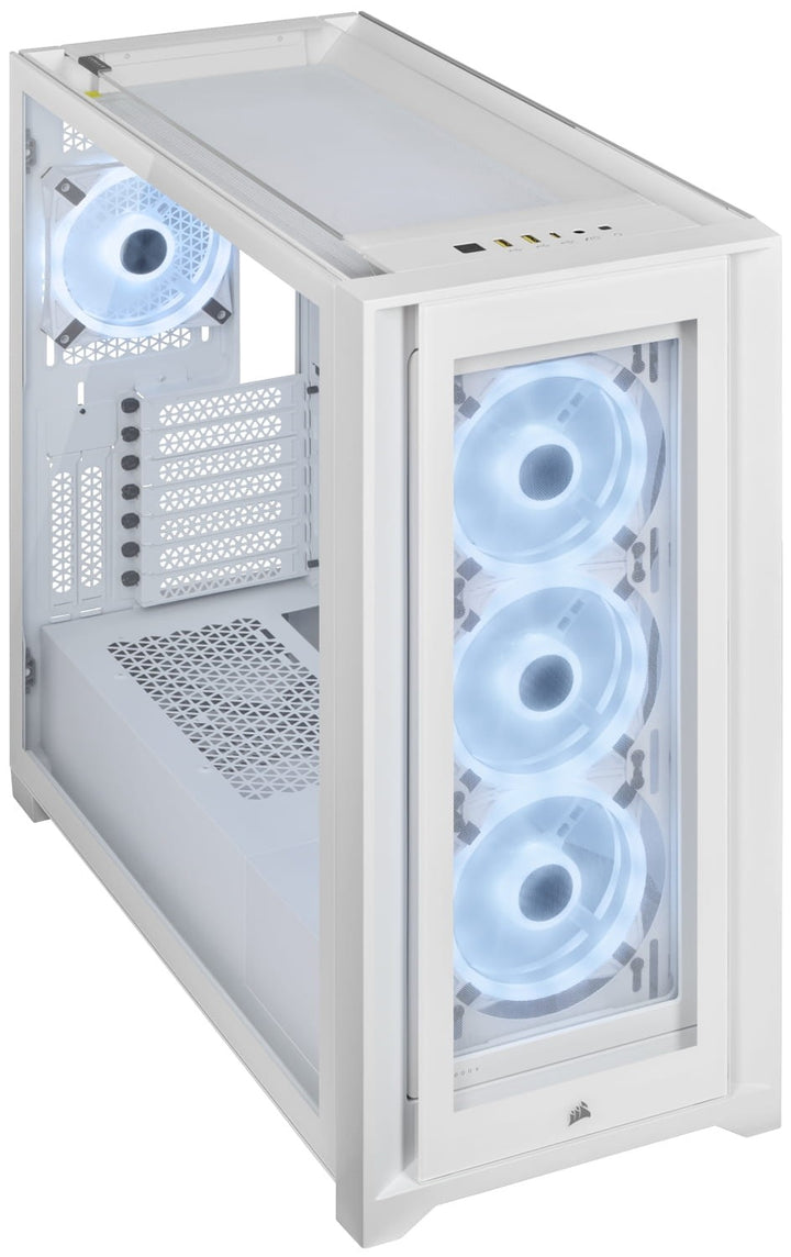 Corsair iCUE 5000X RGB QL Edition Tempered Glass White Steel ATX Mid Tower Desktop Chassis (CC-9011233-WW)