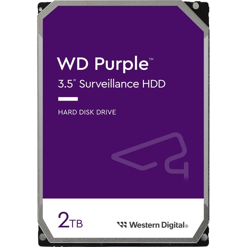 Western Digital WD Purple Surveillance 3.5" 2TB 5400RPM SATA CMR 64MB Cache NVR Internal Hard Drive (WD23PURZ)
