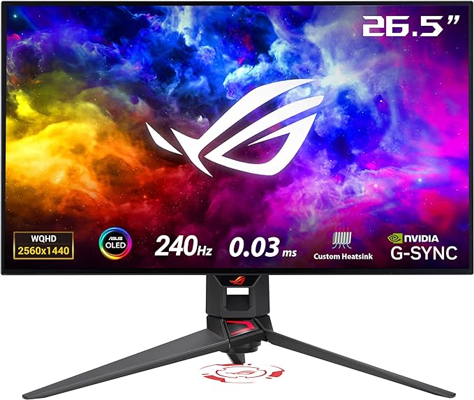 ASUS PG27AQDM ROG Swift 27" QHD Gaming Desktop Monitor - 240Hz 0.03ms / OLED / HDR G-Sync Premium