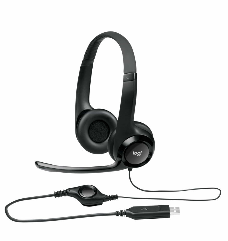 Logitech H390 Black USB Stereo Headset With Noise-Cancelling Mic