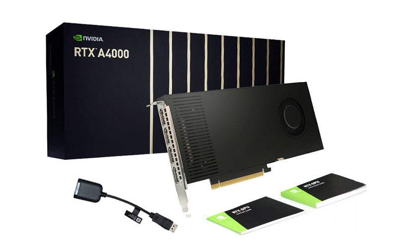 PNY NVIDIA RTX A4000 PROFESSIONAL GRAPHICS CARD. PCI-EXPRESS x16 Gen 4.0; 16 GB GDDR6 ECC 256-bit; 4x DP 1.4a; Nvlink Support;
