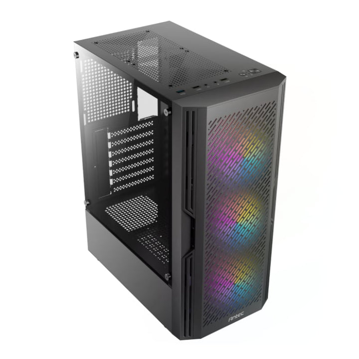 Antec AX20 Fixed-Mode Rainbow RGB Windowed Tempered Glass Black ATX Mid-Tower Desktop Chassis