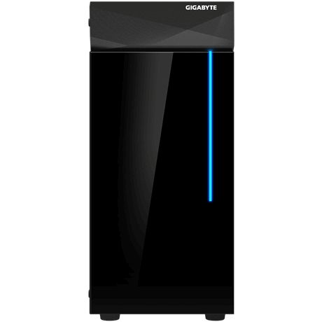 GIGABYTE C200 Glass Mid Tower; Black; Tempered Glass Side Panel; ATX