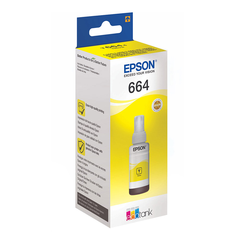 Ink Bottles Yellow 70ml EcoTank L565/ L550/ L486/ L455/ L386/ L382/ L365/ L355/ L355/ L310/ L3070 ... Epson 6500 pages