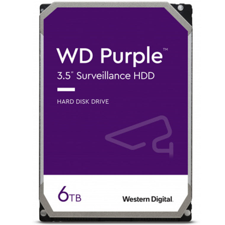 Western Digital WD Purple Surveillance 3.5" 6TB 5400RPM SATA CMR 256MB Cache NVR Internal Hard Drive (WD64PURZ)
