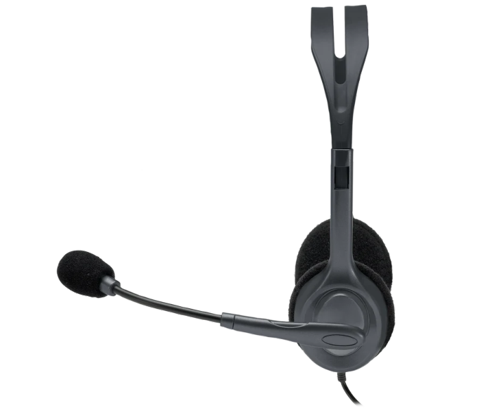 Logitech Headset H111 Analog Stereo Headset  One plug Noise Cancelling mic full stereo sound Flexible Rotating Boom Adjustable H