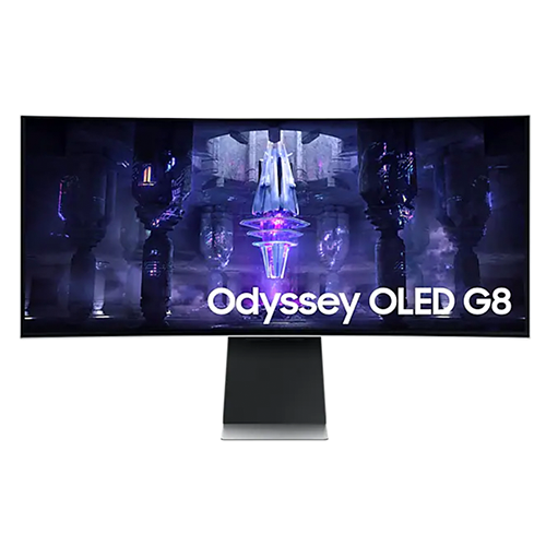 Samsung Odyssey G85SB 34" UWQHD Curved Gaming Monitor - 0.03ms 175Hz / OLED / AMD FreeSync Premium Pro / 1800R Smart Wireless - Silver
