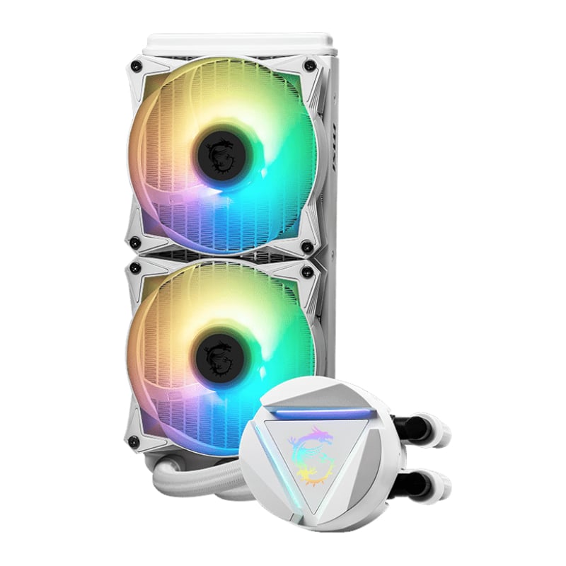 MSI MAG CoreLiquid 240R V2 240mm Dual Fan Mystic Light RGB All-In-One Liquid CPU Cooler - White