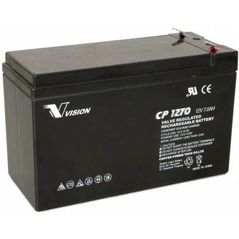 Vision CP1270M Deep Cycle 7Ah 12V AGM Technology Fully Sealed Battery (SOL-B-7-12V)
