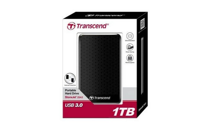 Transcend StoreJet 25A3K 1TB 2.5" External Hard Drive (TS1TSJ25A3K)