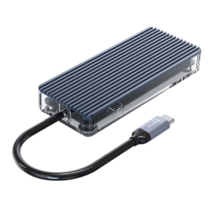 ORICO 6 Port 3 x USB3.0|1 x HDMI|1 x RJ45|1 x Type-C Transparent Hub - Grey