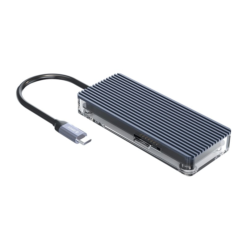 ORICO 6 Port 3 x USB3.0|1 x HDMI|1 x TF|1 x SD Transparent Hub - Grey