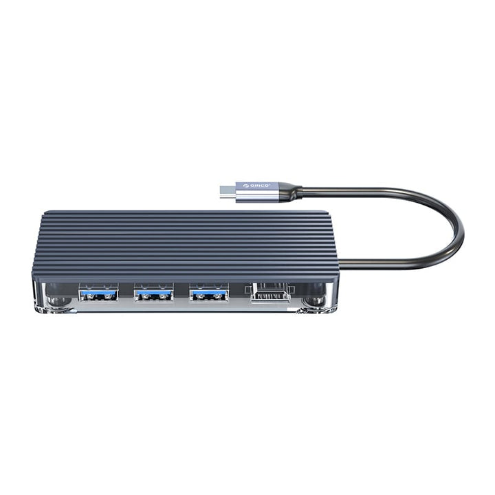 ORICO 6 Port 3 x USB3.0|1 x HDMI|1 x TF|1 x SD Transparent Hub - Grey
