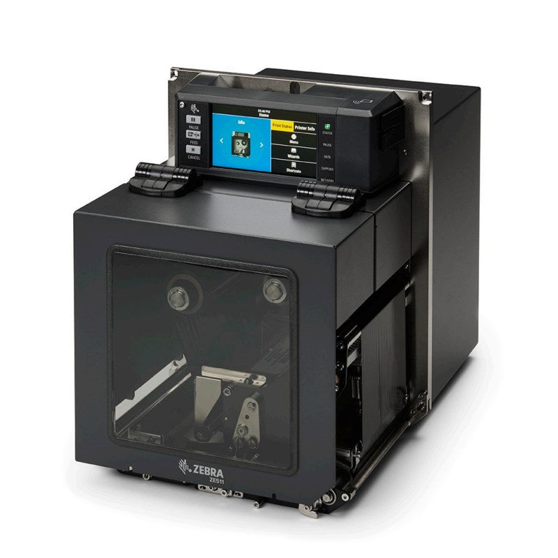 Zebra TT Printer ZE511; 4''; 203 dpi; RH; Optimized Rotated Barcode Printhead; Euro and UK cord; USB; Serial; Ethernet; Bluetoot