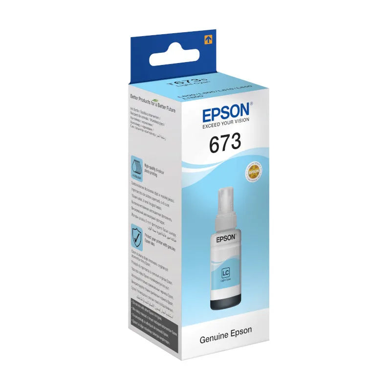 Ink Bottles Light Cyan 70ml EcoTank L800 /810 / 850 / 1800 Epson.