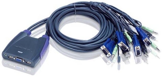 ATEN 4 Port USB VGA/Audio Cable KVM Switch (CS64US)