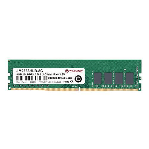 TRANSCEND 8GB DDR4 2666MHS DESKTOP U-DIMM 1Rx8 1Gx8 CL19 1.2V