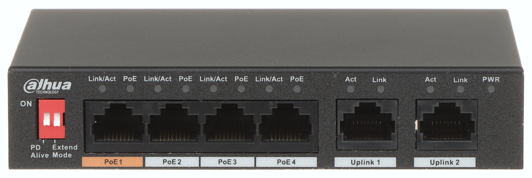 Dahua 6 Port 10/100Mbps Unmanaged Desktop Switch with 4 Port PoE (PFS3006-4ET-60)