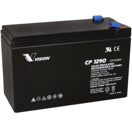 Vision CP1290AC Deep Cycle 9Ah 12V AGM Battery (SOL-B-9-12V)