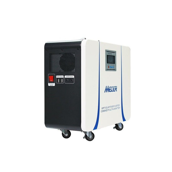 Mecer 1kVA 1000VA/1000W Lithium Battery Inverter Trolley - Includes 50Ah Lithium-Ion Battery / 820W MPPT Controller (SOL-I-BB-M1L)